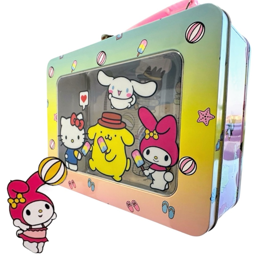 Sanrio Hello Kitty & Friends 9” Metal Lunch Box- -3D Window Design-Collectible